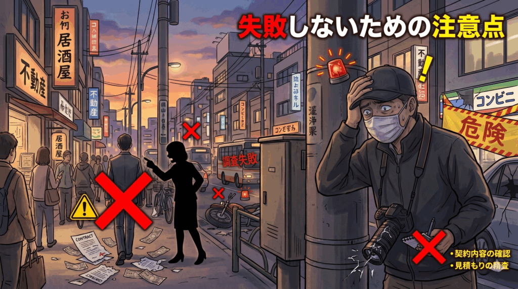 浮気調査で失敗するリスク